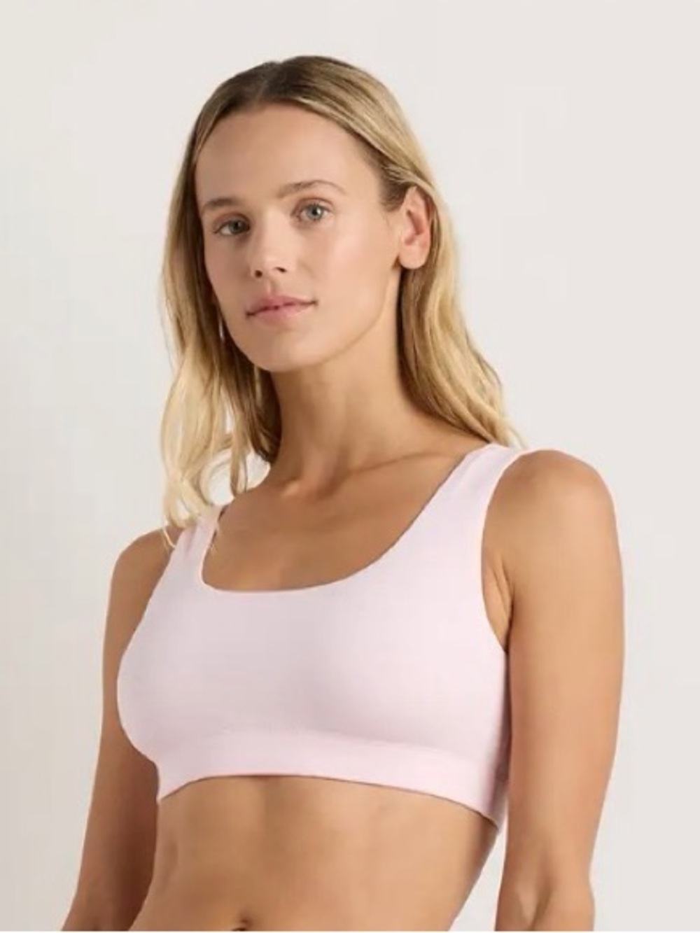 Quince Organic cotton bralette set in pink/black